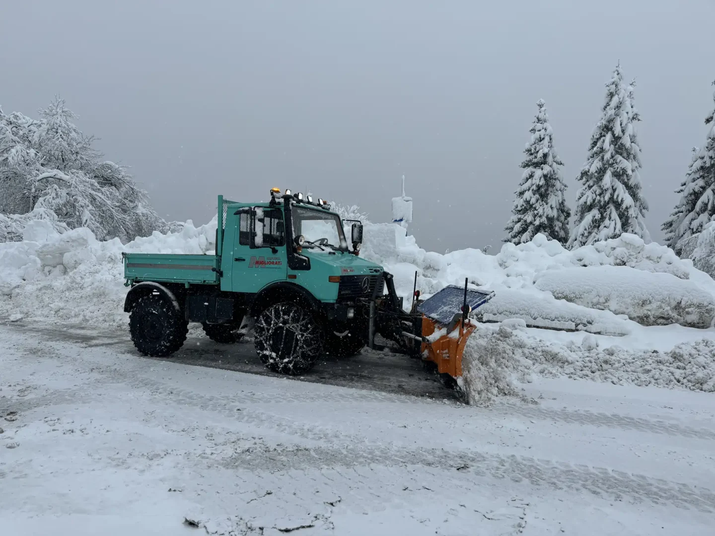 Intervento di sgombero neve